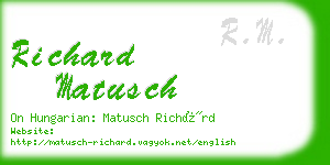 richard matusch business card